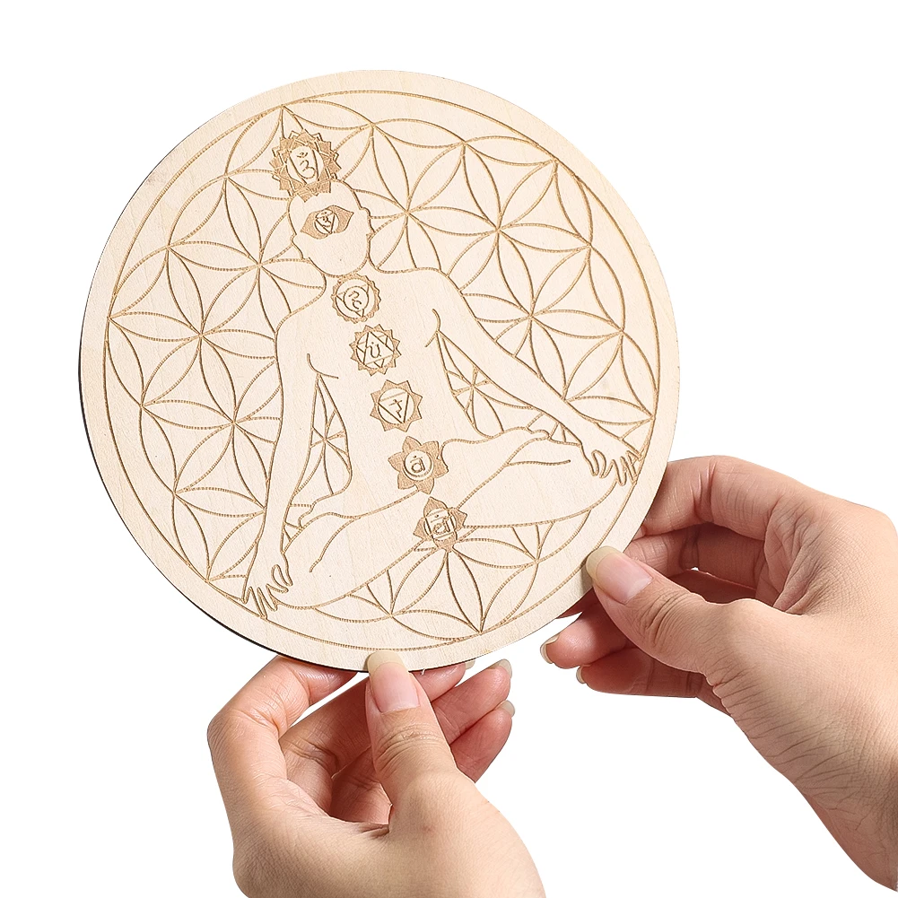 Yoga Fitness Tapis - 15CM Laser Engraving 7 Chakra Meditation
