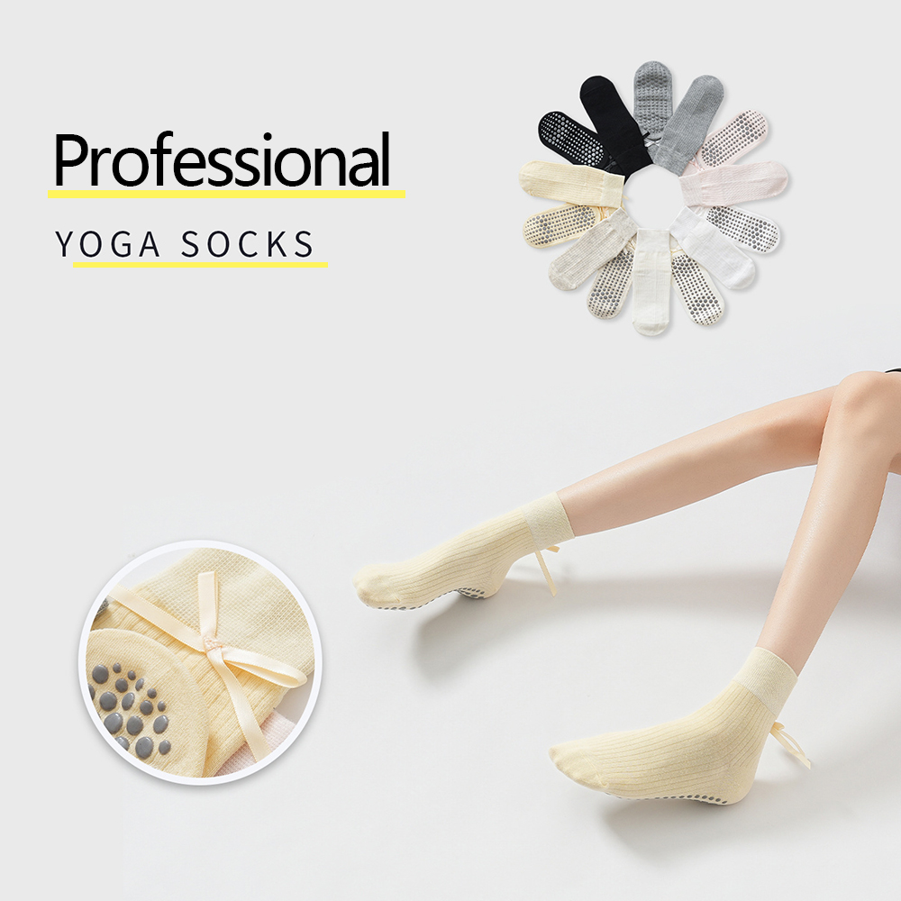 Yoga & Fitness With Denise - Cute Bowknot Yoga Socks Girls Sweet