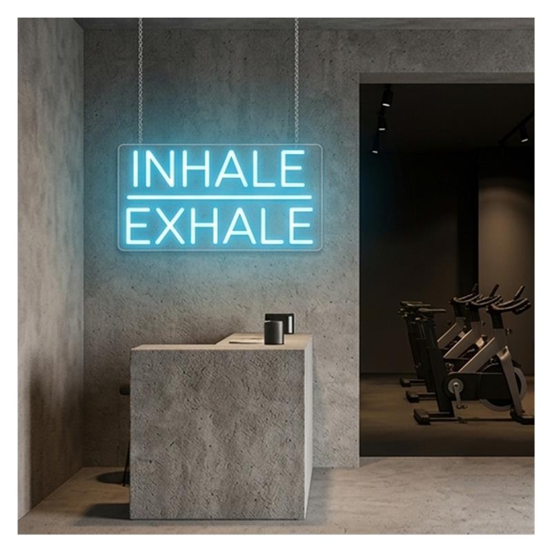 Inhale Exhale Neon Sign Light  - Yoga Fitness Power Yoga ulasan dan harga