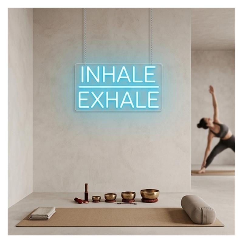 Inhale Exhale Neon Sign Light  - Yoga Fitness Power Yoga ulasan dan harga