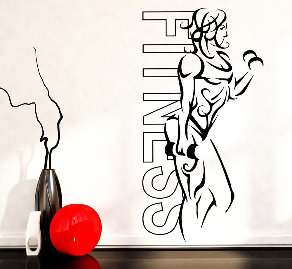 Wall Stickers Vinyl Fitness Gi - Yoga Fitness Health ulasan dan harga