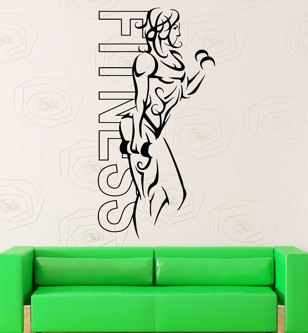 Wall Stickers Vinyl Fitness Gi - Yoga Fitness Health ulasan dan harga