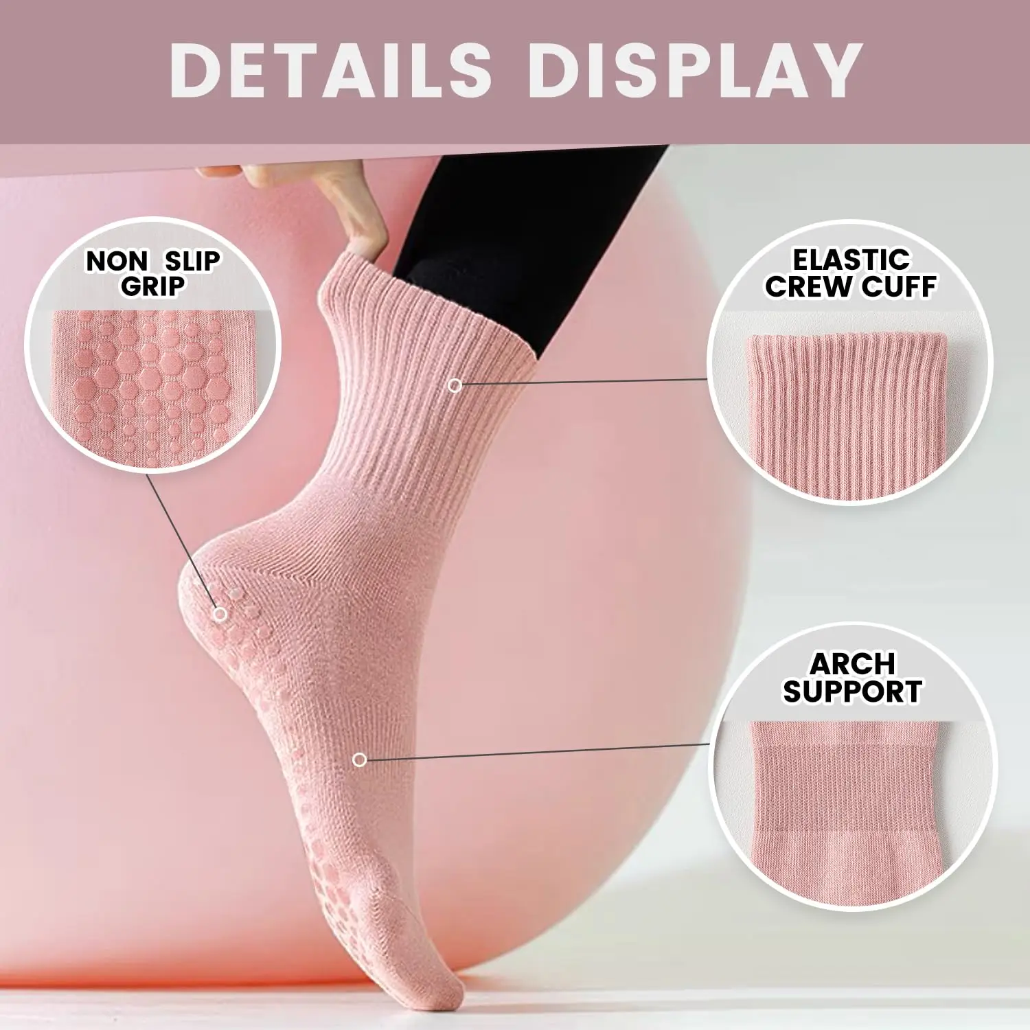 4 pairs of women's yoga socks, - Yoga & Fitness With Denise ulasan dan harga