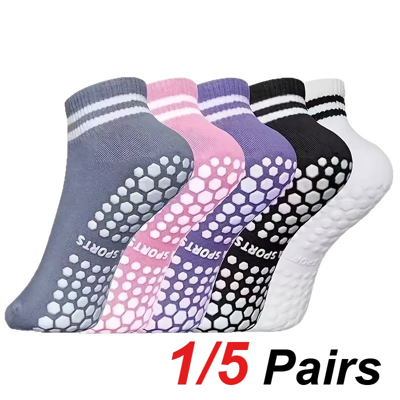 1/5 Pair Women's Silicone Anti - Yoga & Fitness With Denise ulasan dan harga