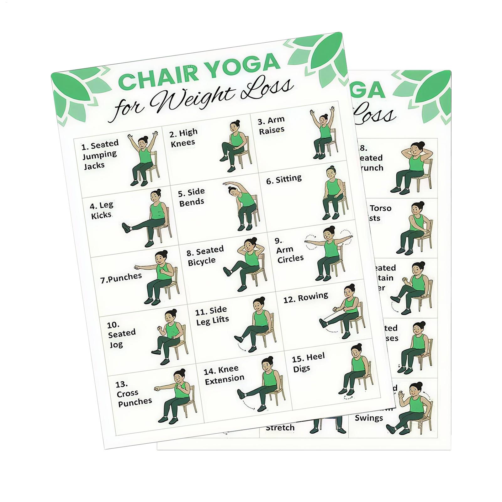 2 PCS Yoga Poster Home Exercis - Yoga Health & Fitness Center ulasan dan harga