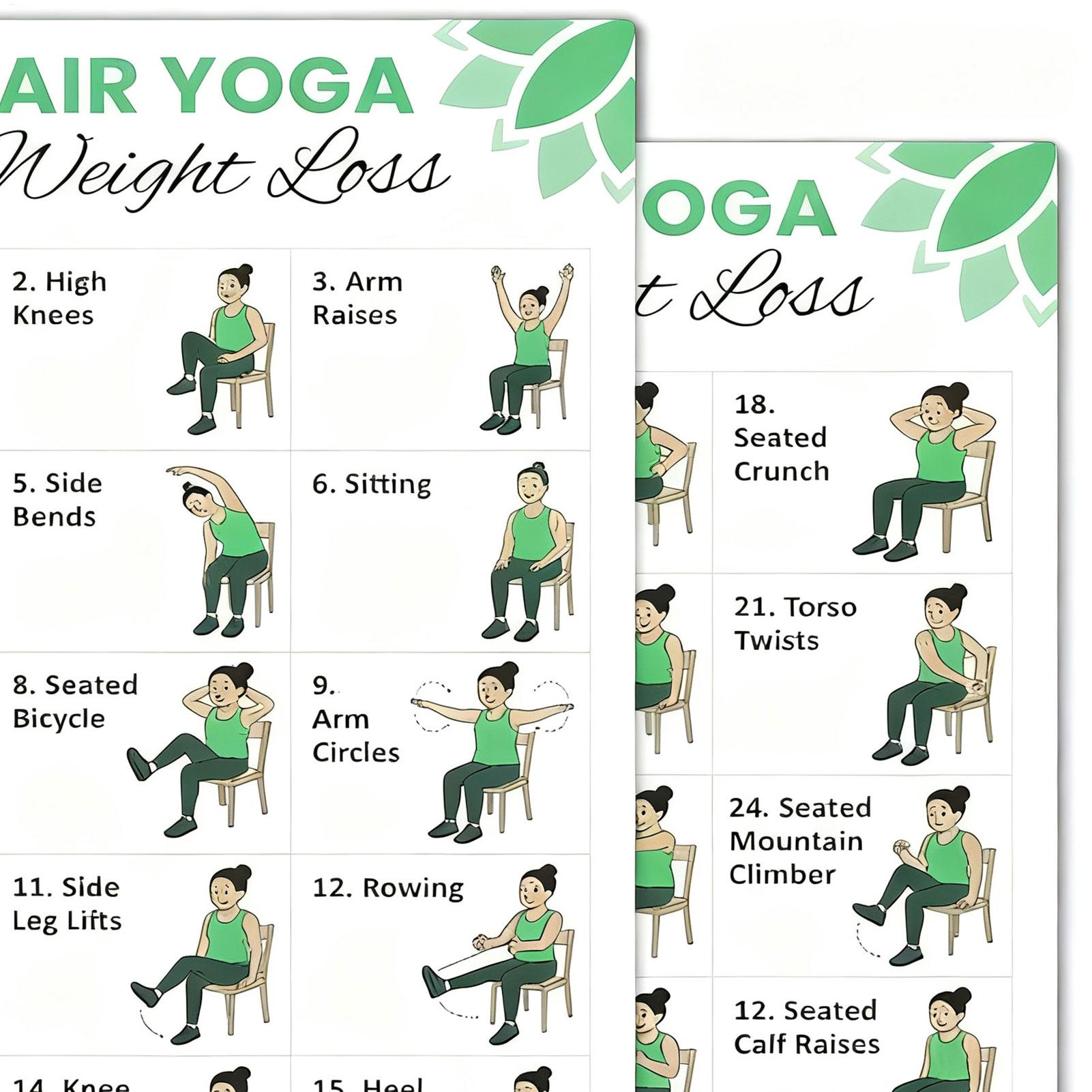 2 PCS Yoga Poster Home Exercis - Yoga Health & Fitness Center ulasan dan harga