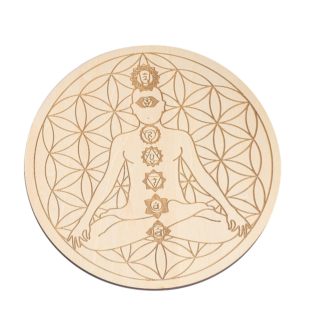 15CM Laser Engraving 7 Chakra  - Yoga Fitness Tapis ulasan dan harga
