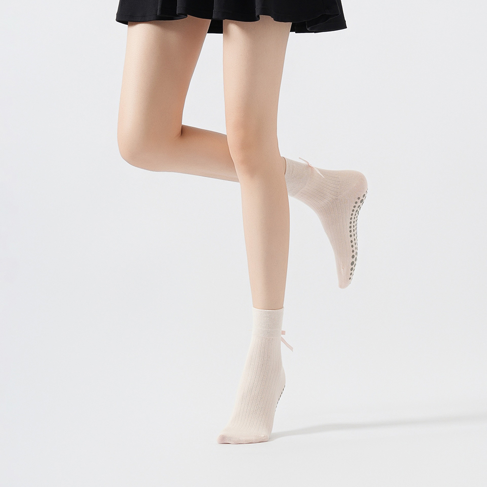 Cute Bowknot Yoga Socks Girls  - Yoga & Fitness With Denise ulasan dan harga
